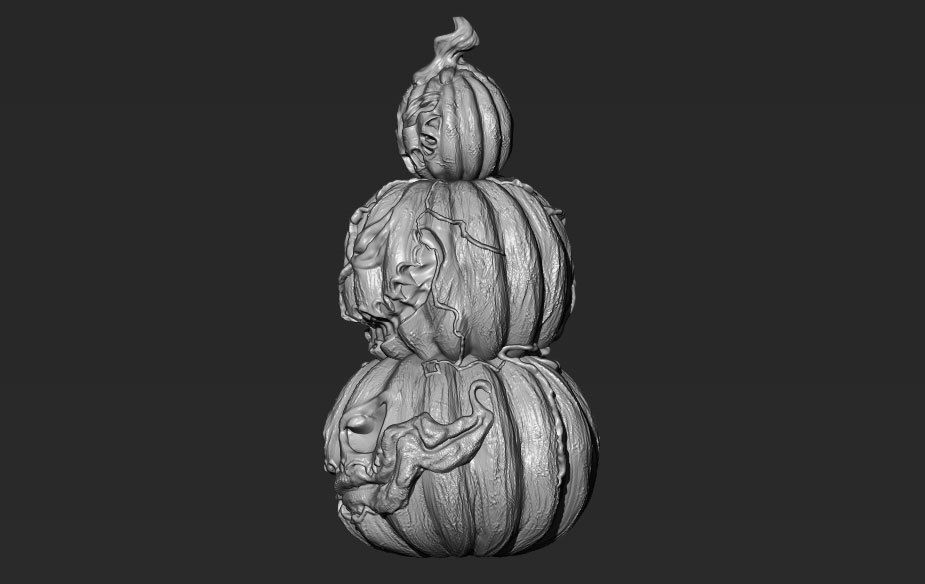 pumpkin scary  3D print model_1