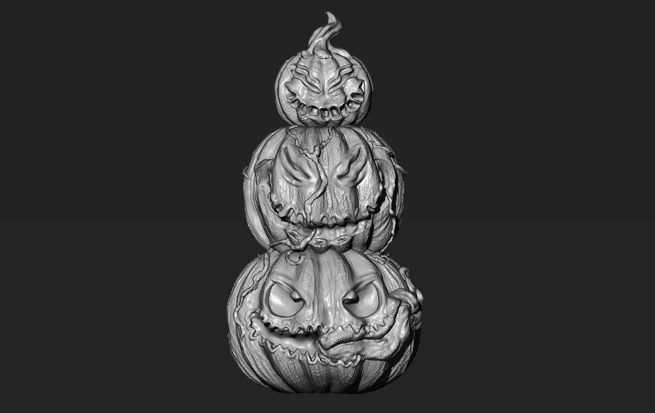 pumpkin scary  3D print model_4