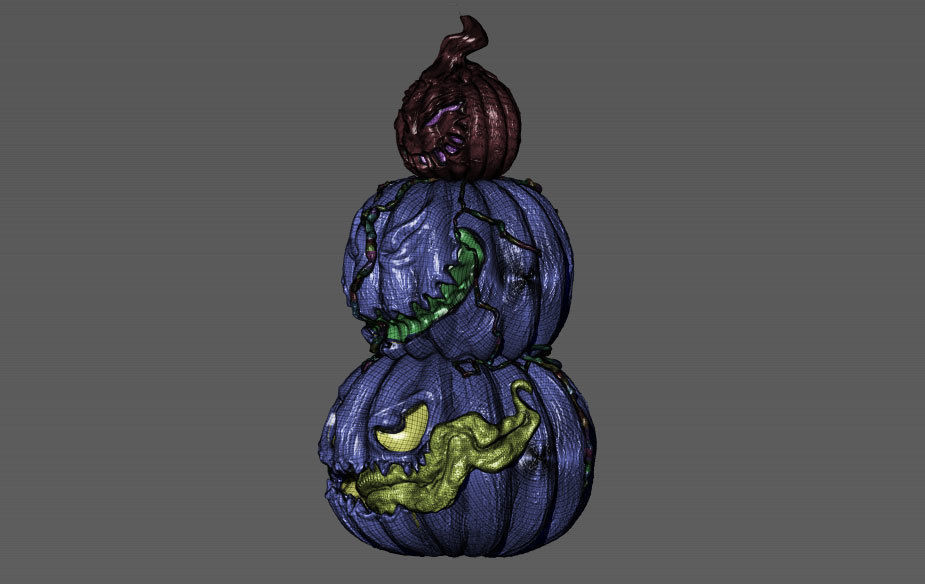 pumpkin scary  3D print model_5