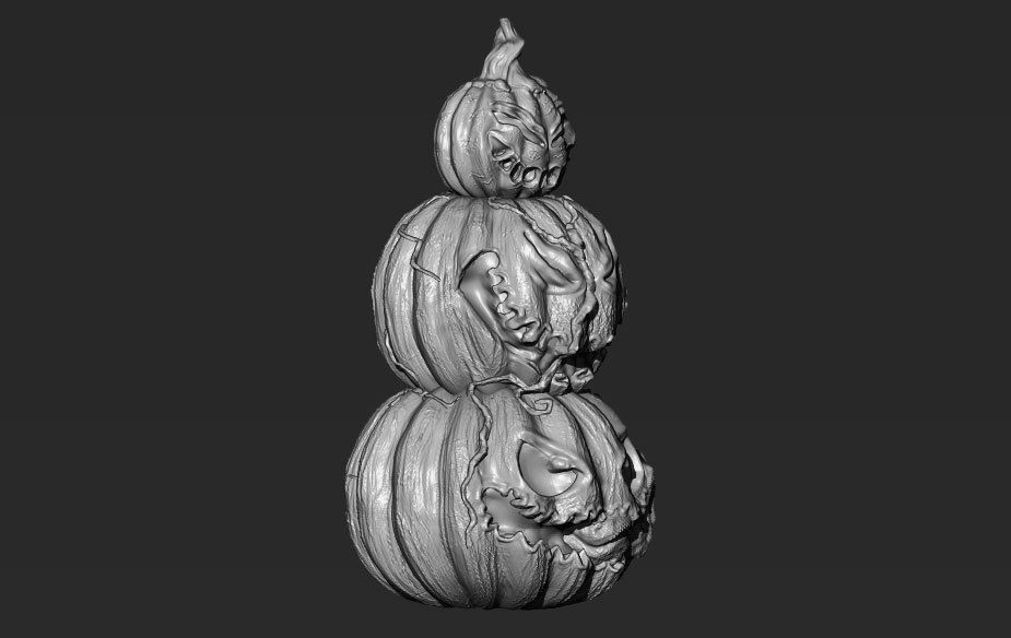 pumpkin scary  3D print model_3
