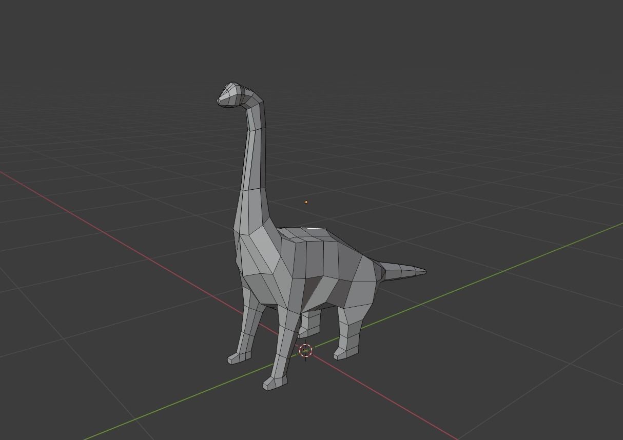 low-poly dino origami dinosaur Free low-poly 3D model_1