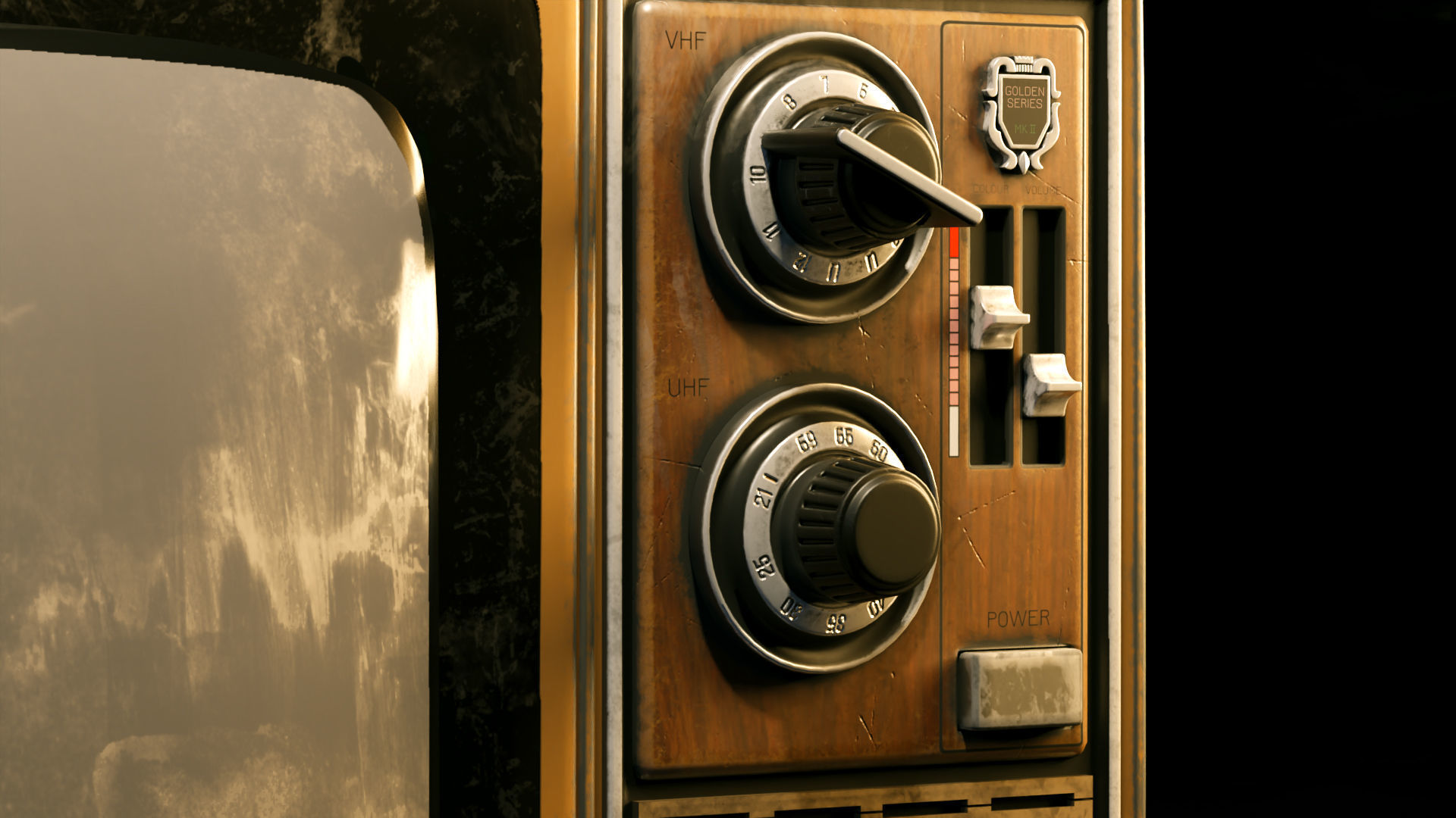 Antique TV  Old Television Low-poly 3D model_8