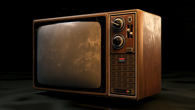 Antique TV  Old Television Low-poly 3D model