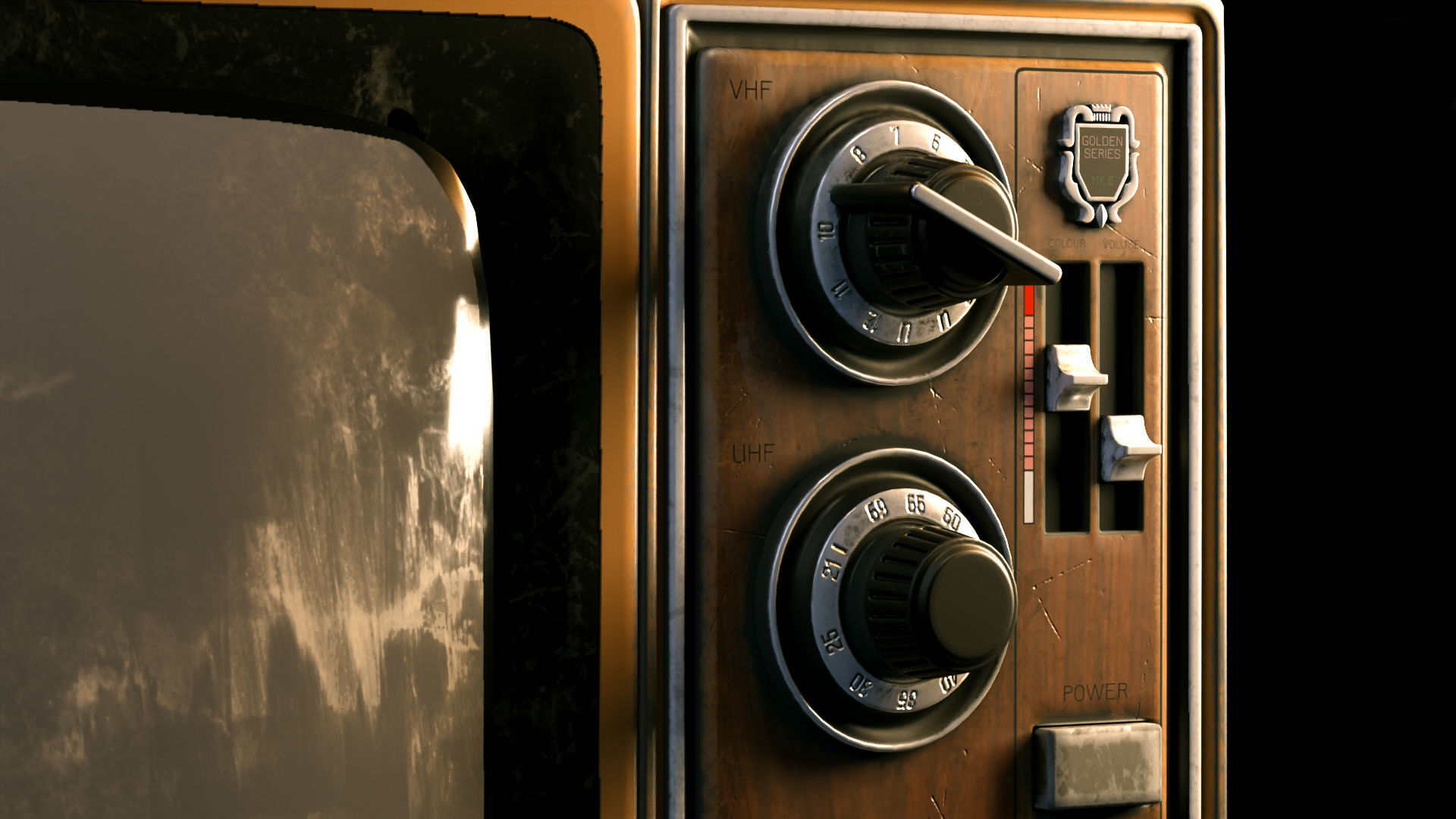 Antique TV  Old Television Low-poly 3D model_6