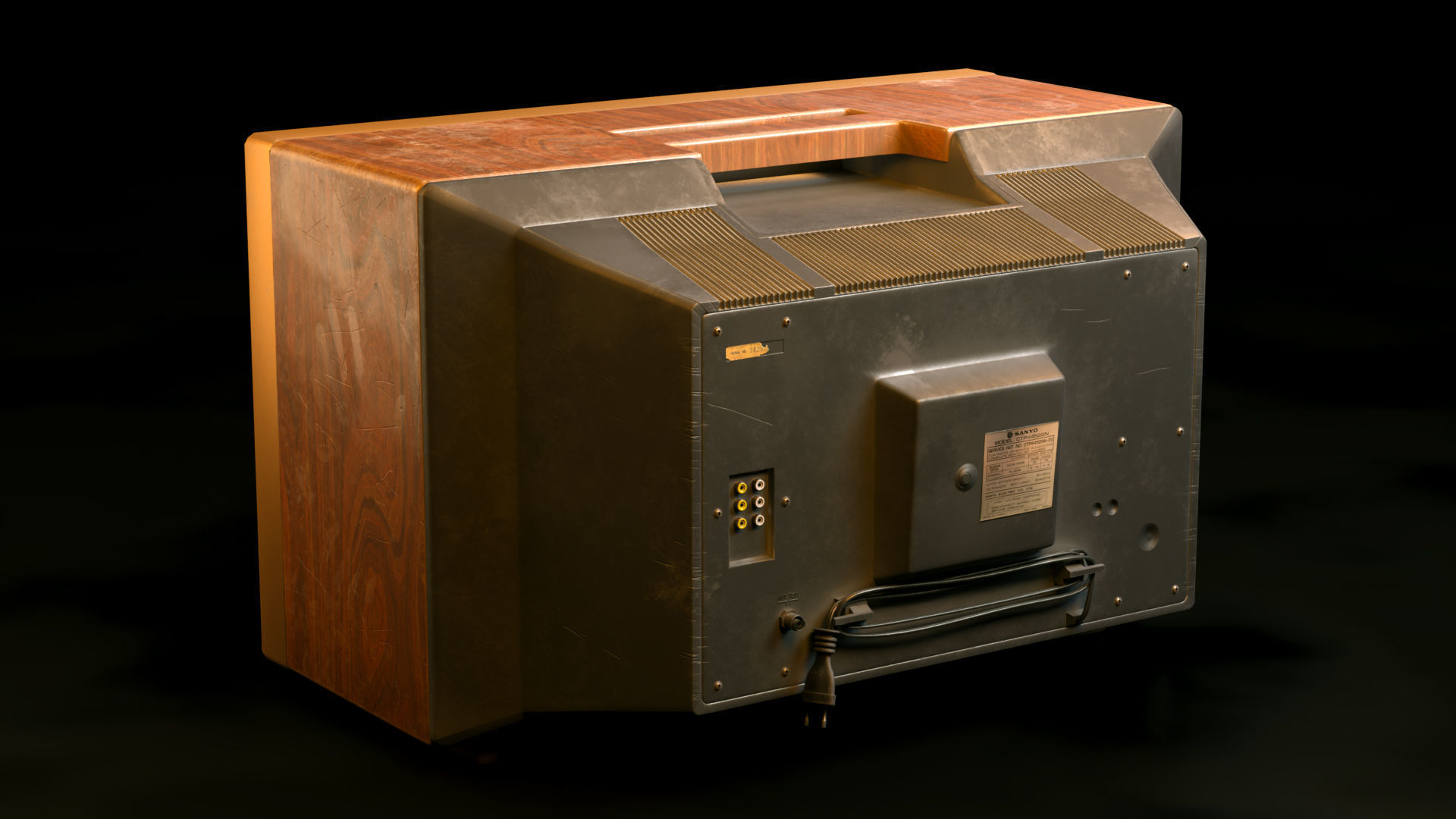 Antique TV  Old Television Low-poly 3D model_4