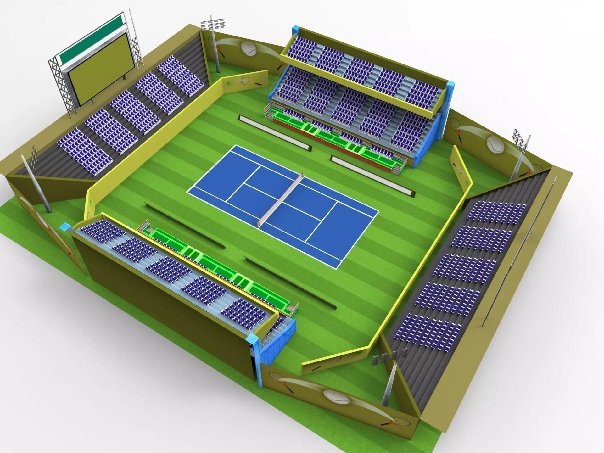 Tennis Stadium  Low-poly 3D model_0