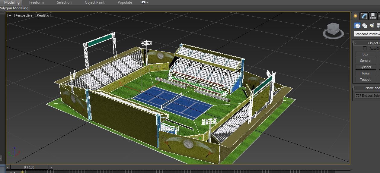 Tennis Stadium  Low-poly 3D model_6