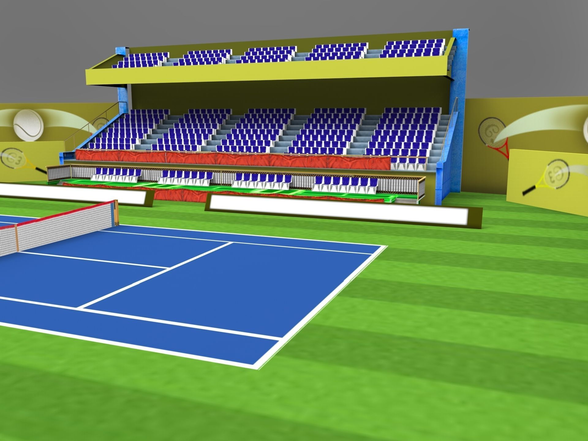 Tennis Stadium  Low-poly 3D model_3