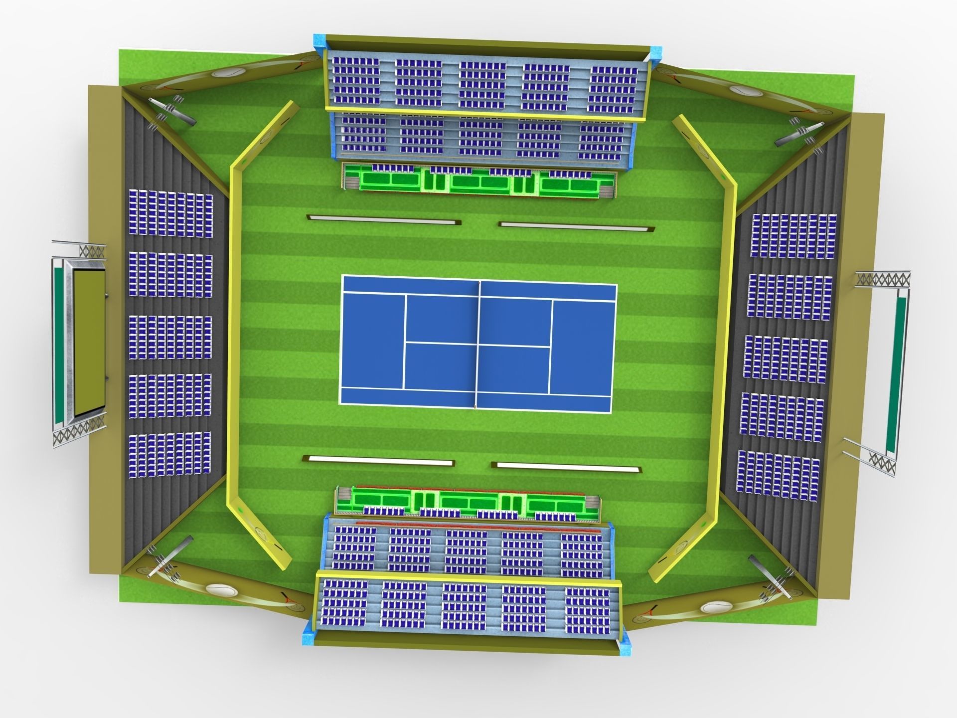 Tennis Stadium  Low-poly 3D model_1