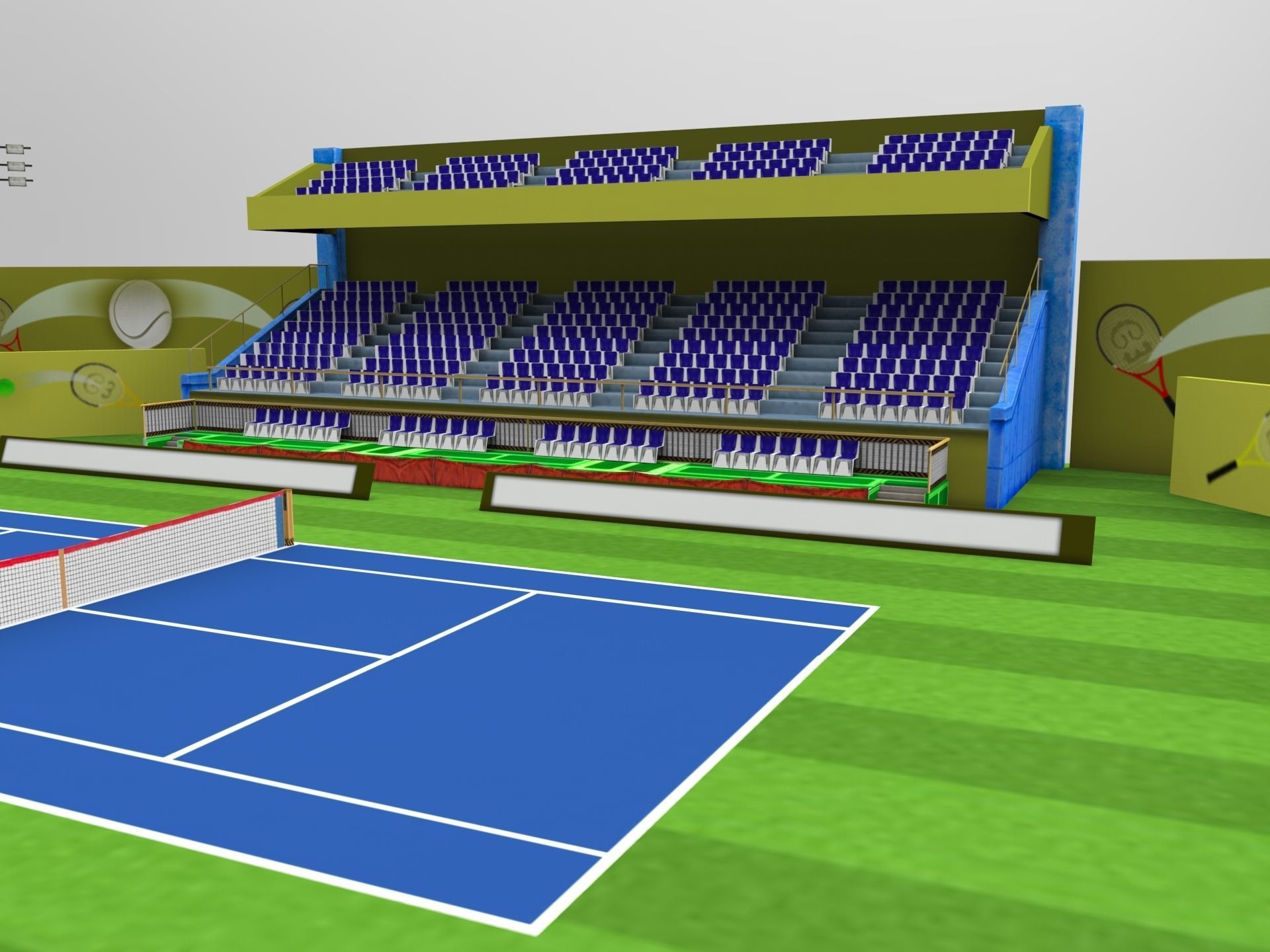 Tennis Stadium  Low-poly 3D model_5