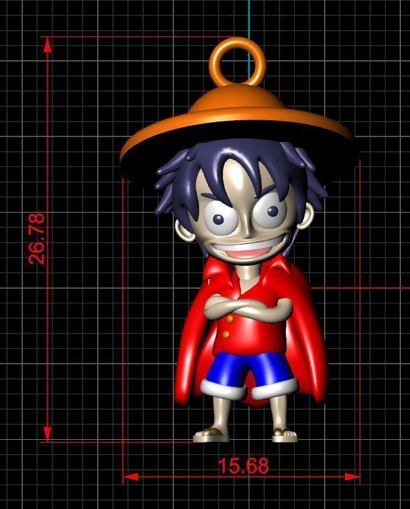 Luffy Pendant 3D print model_3