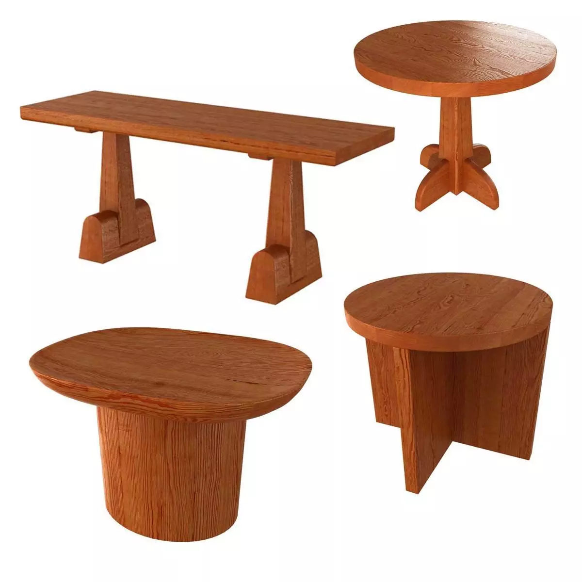 Axel Einar Hjorth wood tables 3D model_0