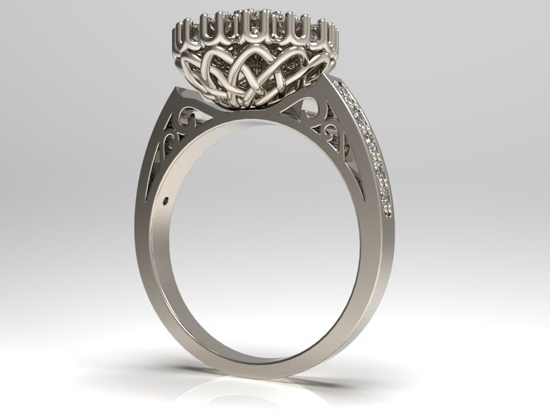 Engagement ring 3D print model_11