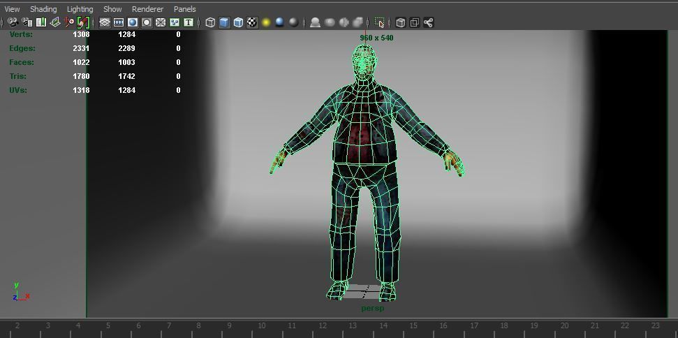 Zombie Male Character Low-poly 3D model_6