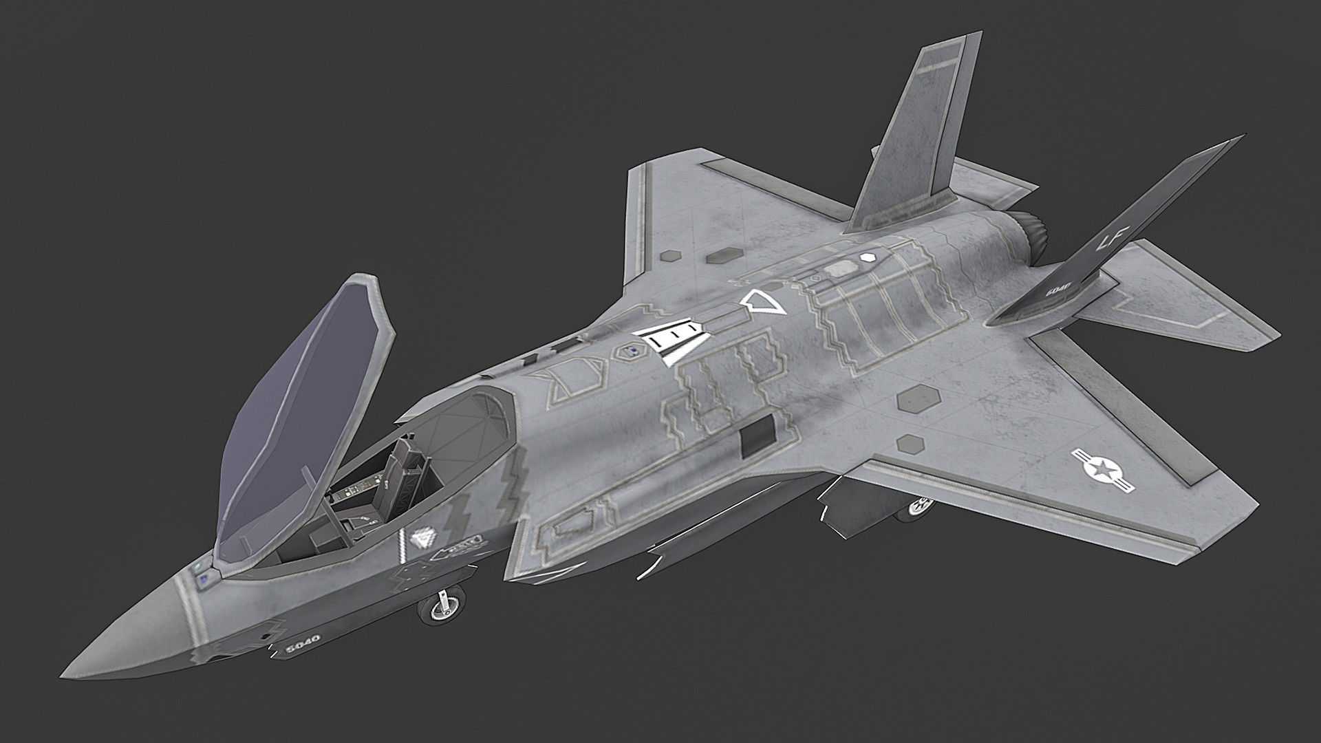 F35 A fighter jet - fighter jet Low-poly 3D model_1