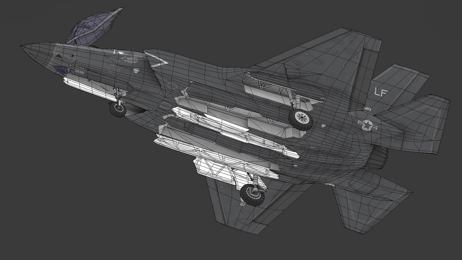F35 A fighter jet - fighter jet Low-poly 3D model_7