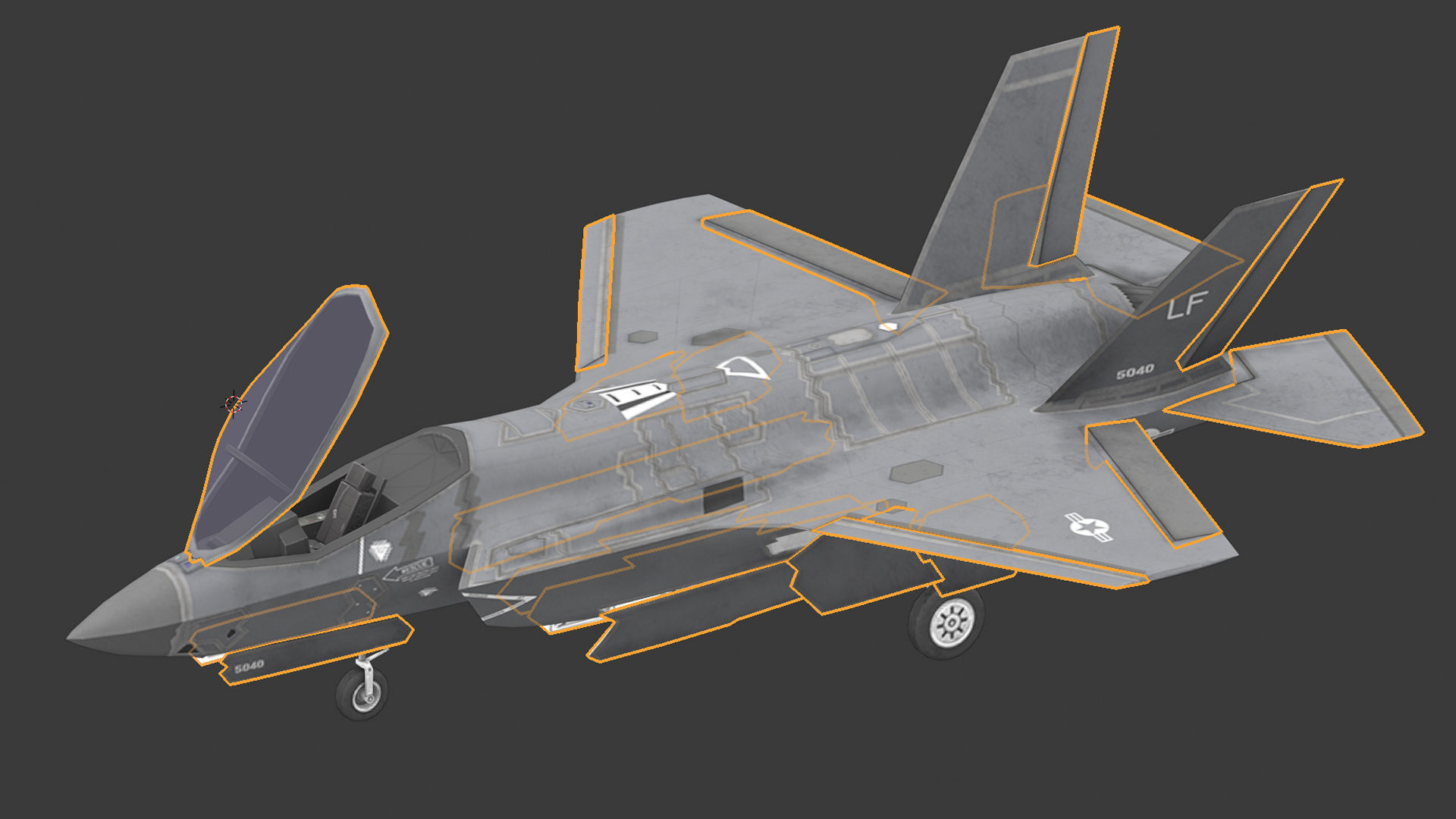 F35 A fighter jet - fighter jet Low-poly 3D model_9