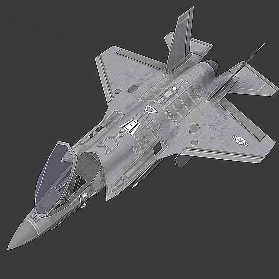F35 A fighter jet - fighter jet Low-poly 3D model_0