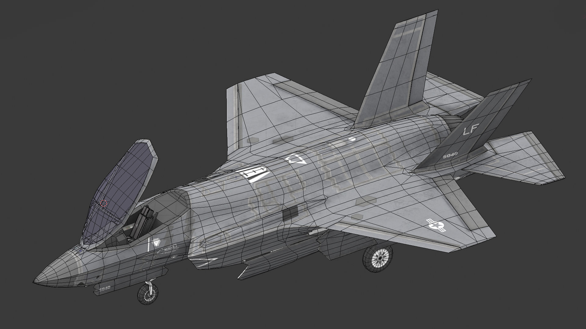 F35 A fighter jet - fighter jet Low-poly 3D model_6