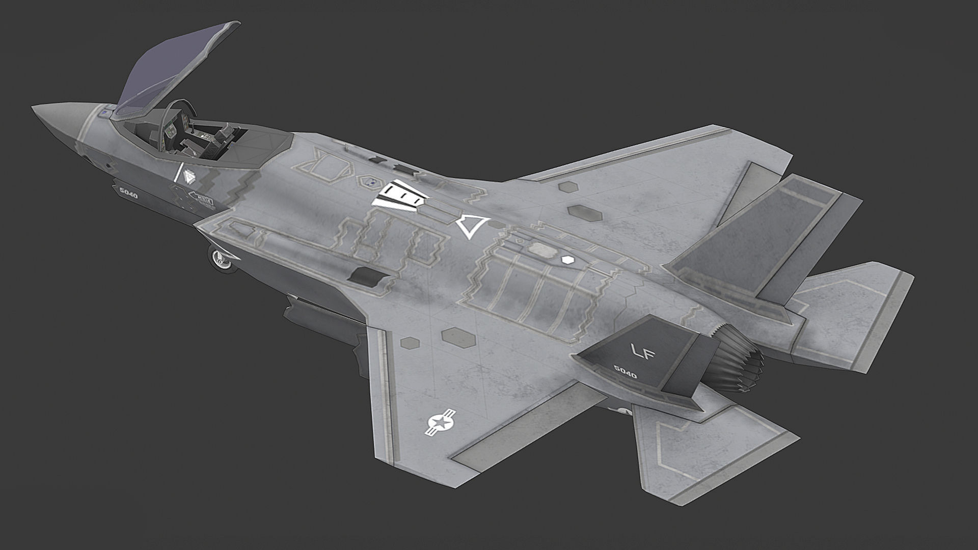 F35 A fighter jet - fighter jet Low-poly 3D model_2