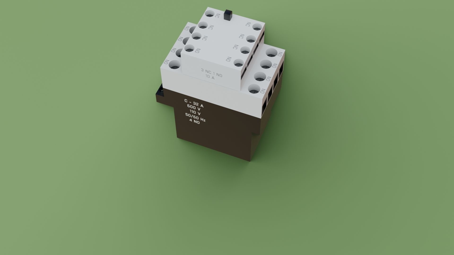 Contactor 3D model electrical switch Low-poly 3D model_27