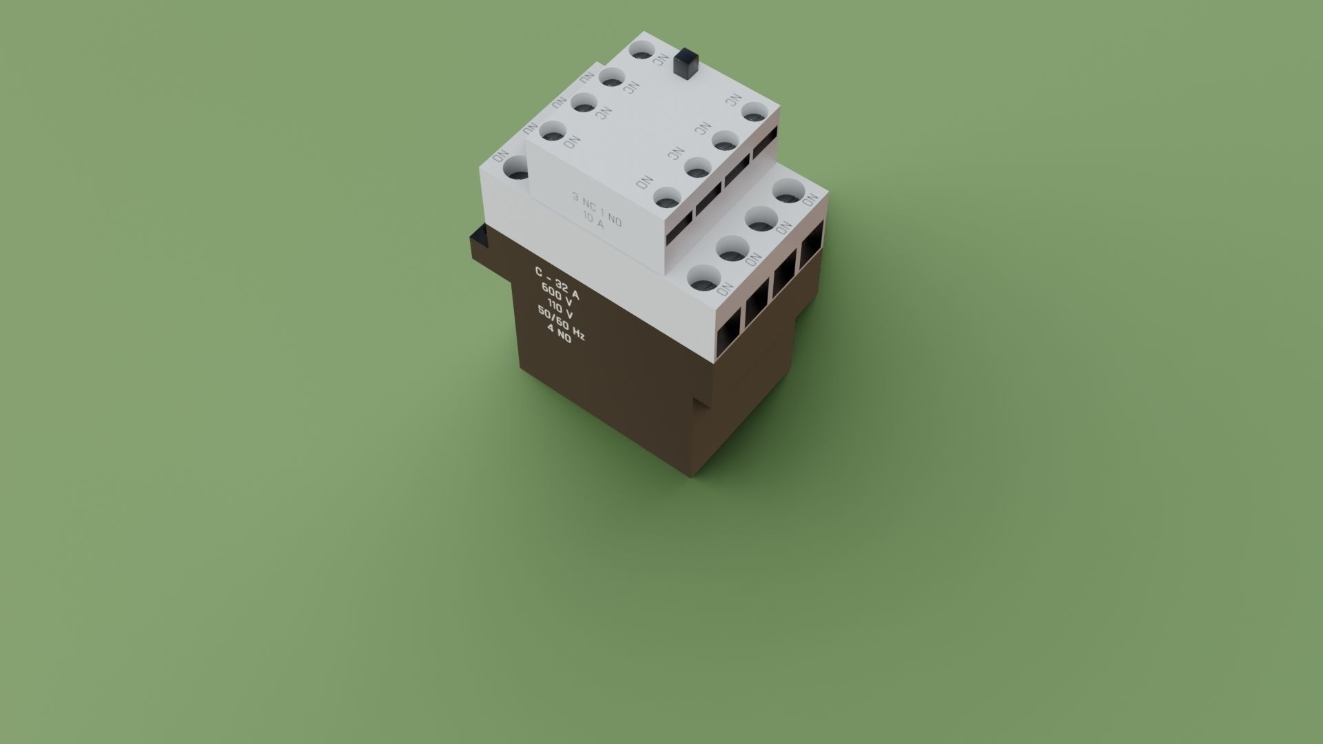 Contactor 3D model electrical switch Low-poly 3D model_30
