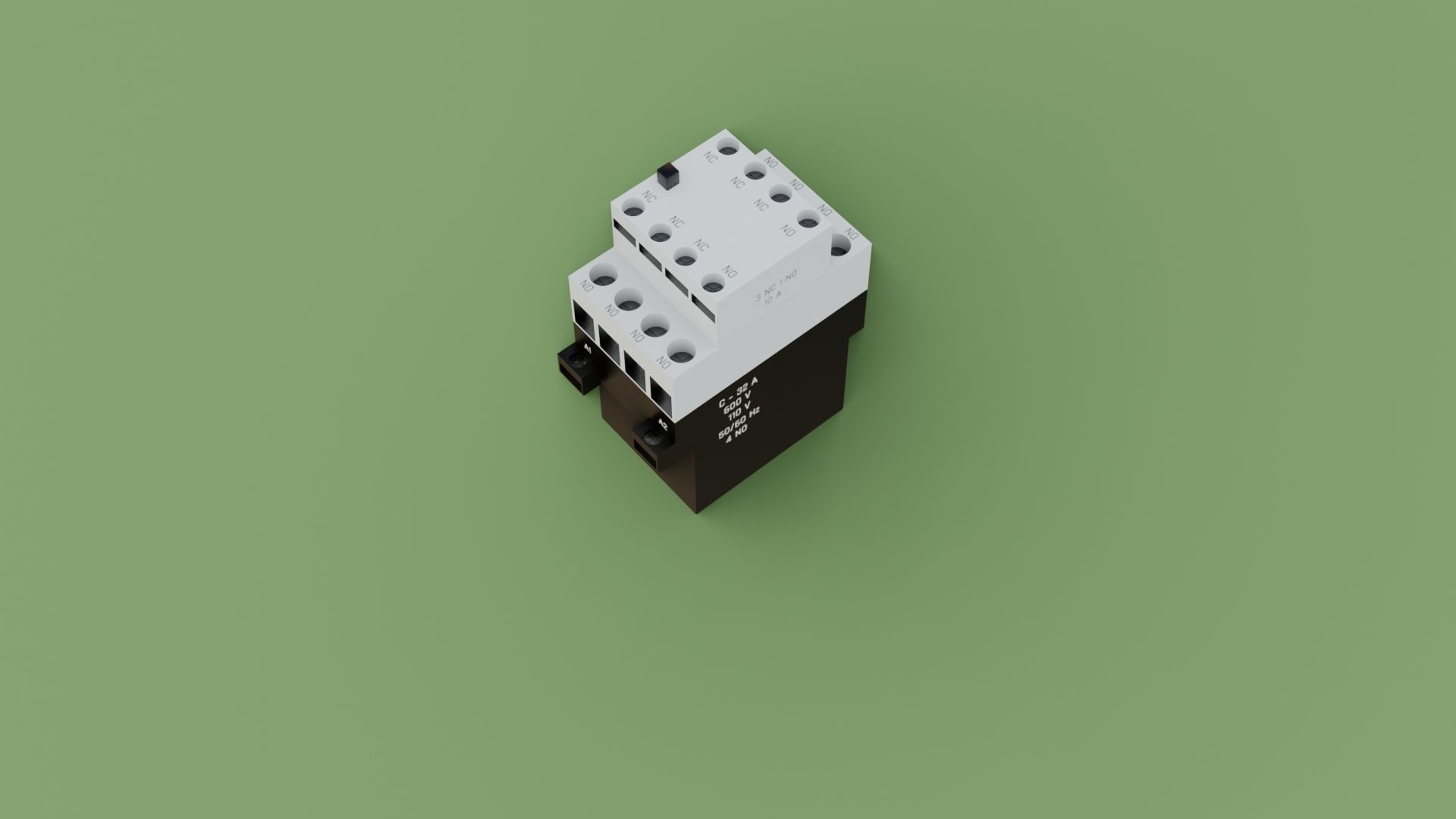 Contactor 3D model electrical switch Low-poly 3D model_12