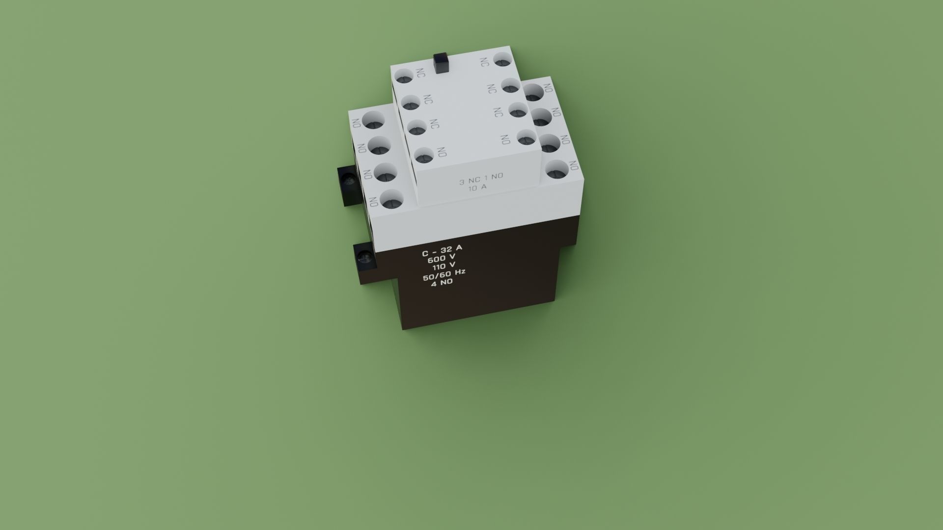 Contactor 3D model electrical switch Low-poly 3D model_21