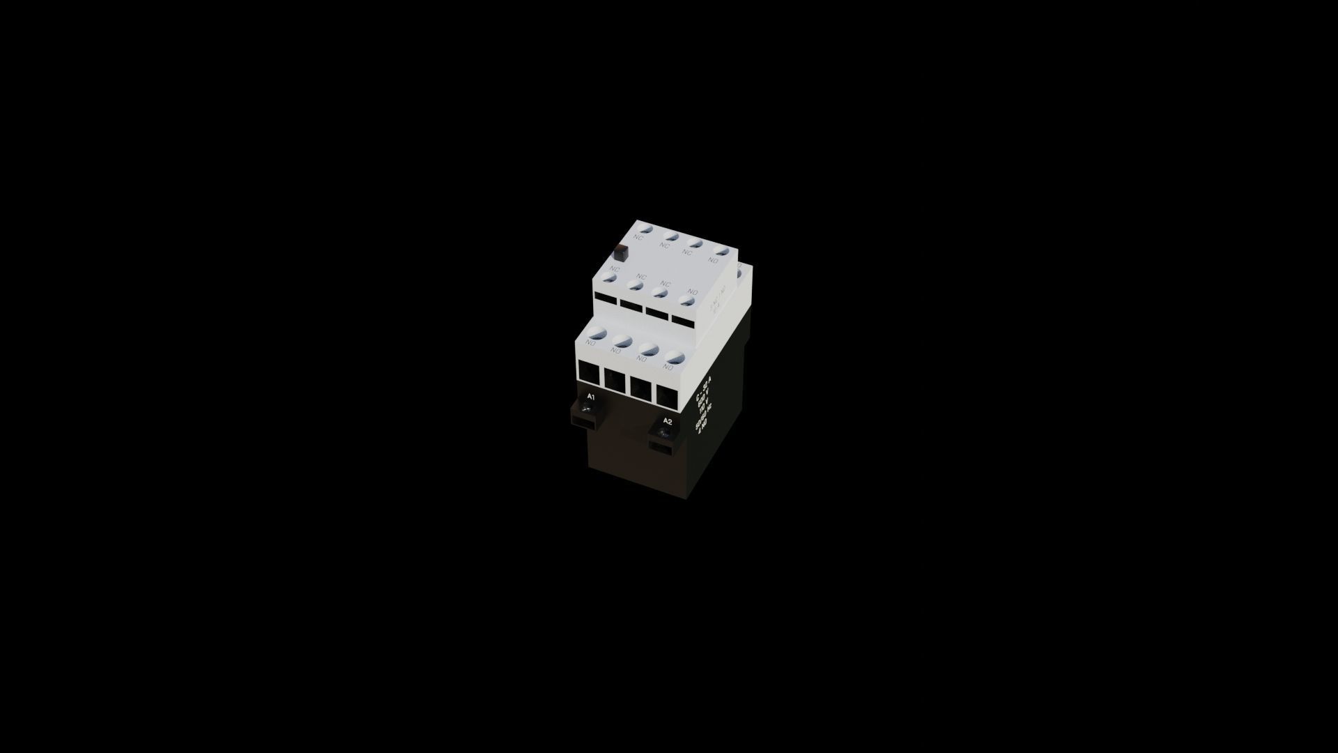 Contactor 3D model electrical switch Low-poly 3D model_1