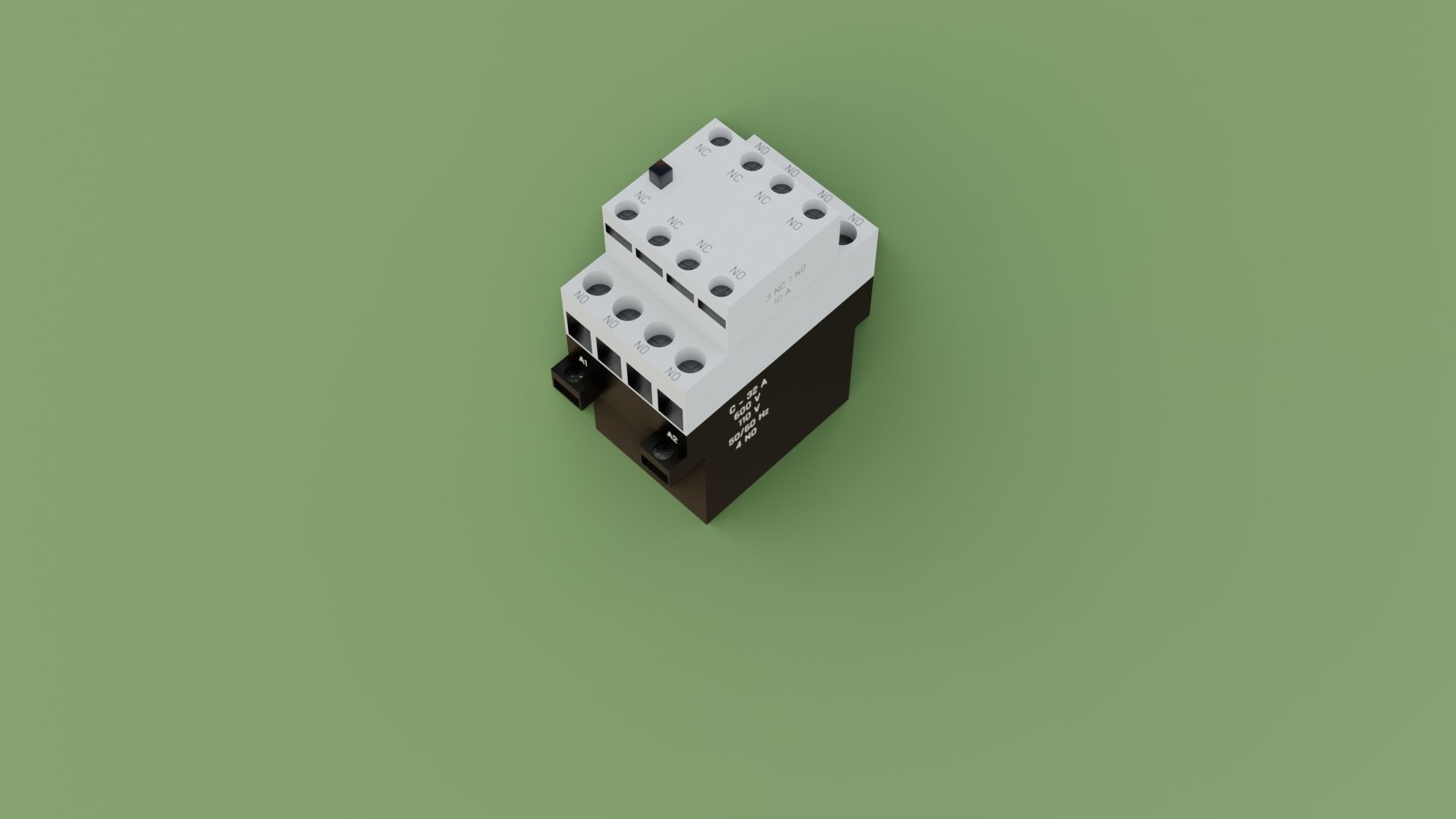 Contactor 3D model electrical switch Low-poly 3D model_8