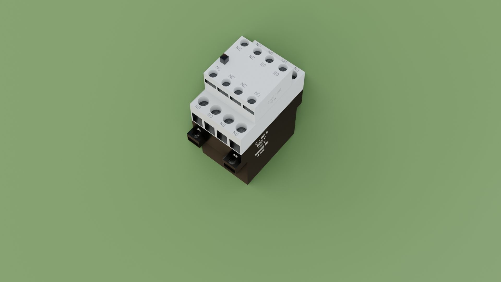 Contactor 3D model electrical switch Low-poly 3D model_7