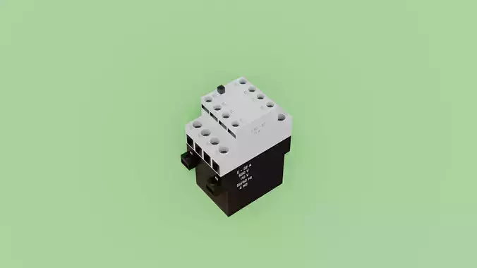 Contactor 3D model electrical switch Low-poly 3D model