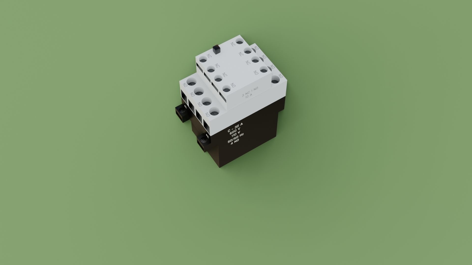 Contactor 3D model electrical switch Low-poly 3D model_16
