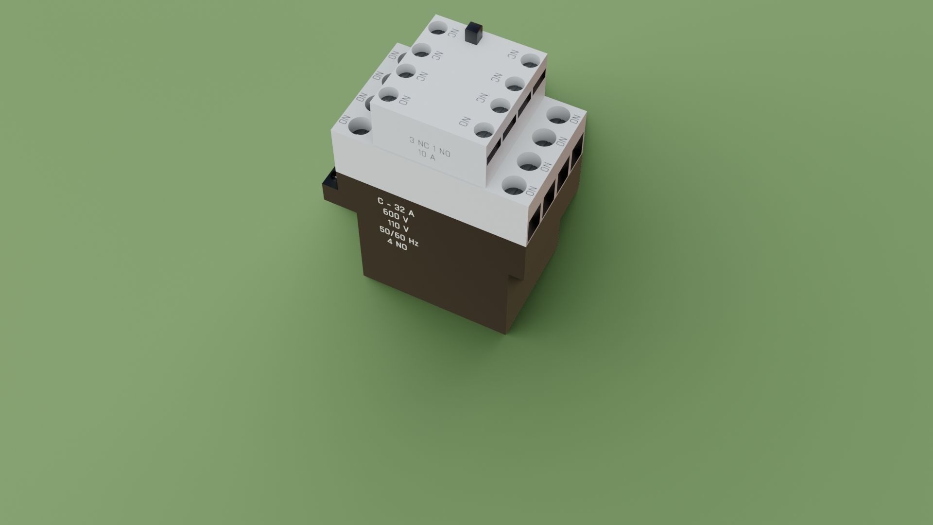 Contactor 3D model electrical switch Low-poly 3D model_28