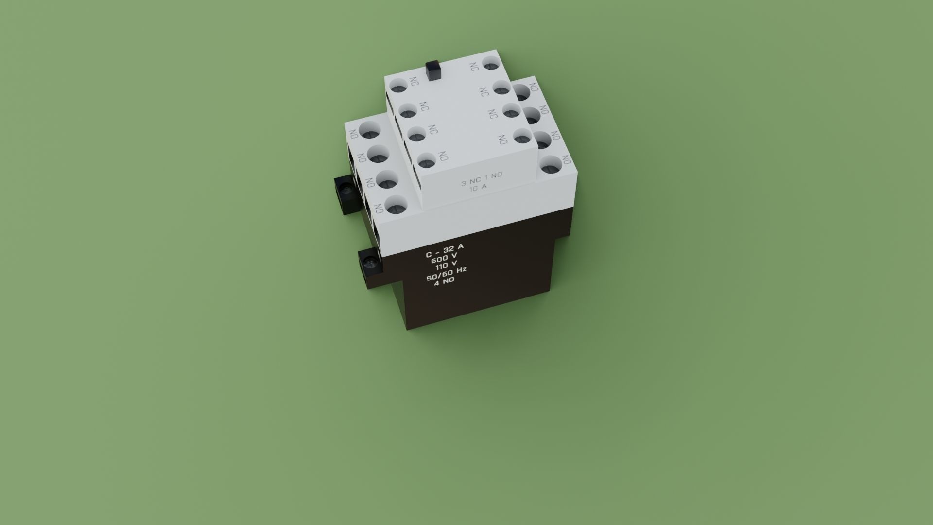 Contactor 3D model electrical switch Low-poly 3D model_20