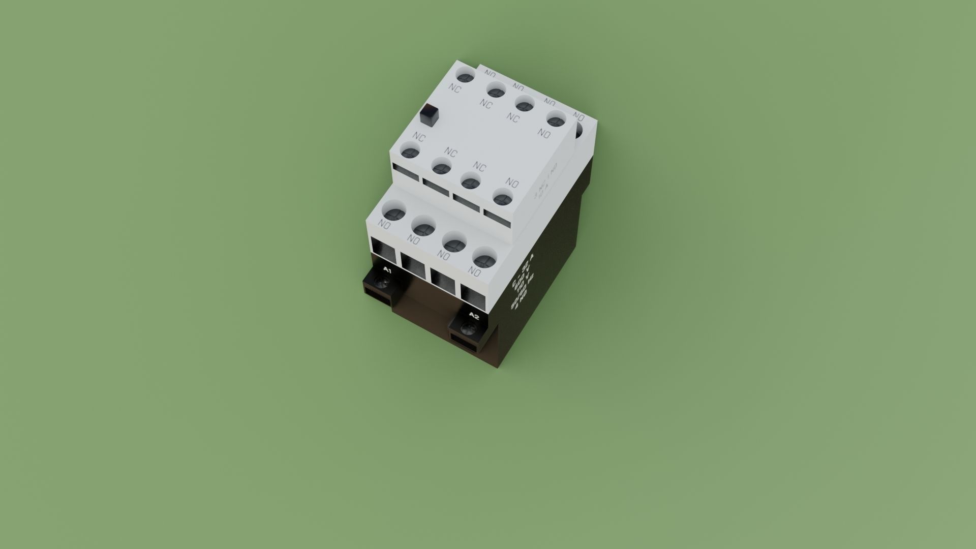 Contactor 3D model electrical switch Low-poly 3D model_6