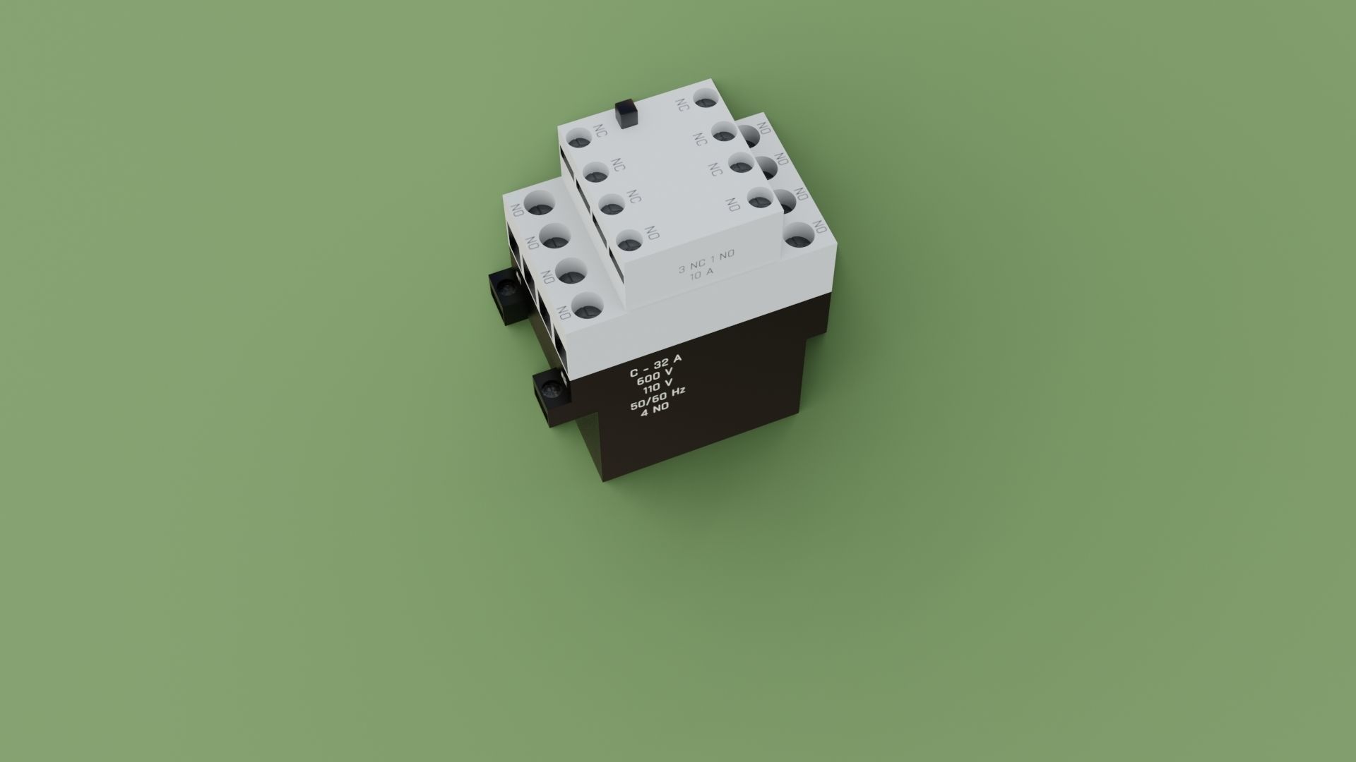 Contactor 3D model electrical switch Low-poly 3D model_19