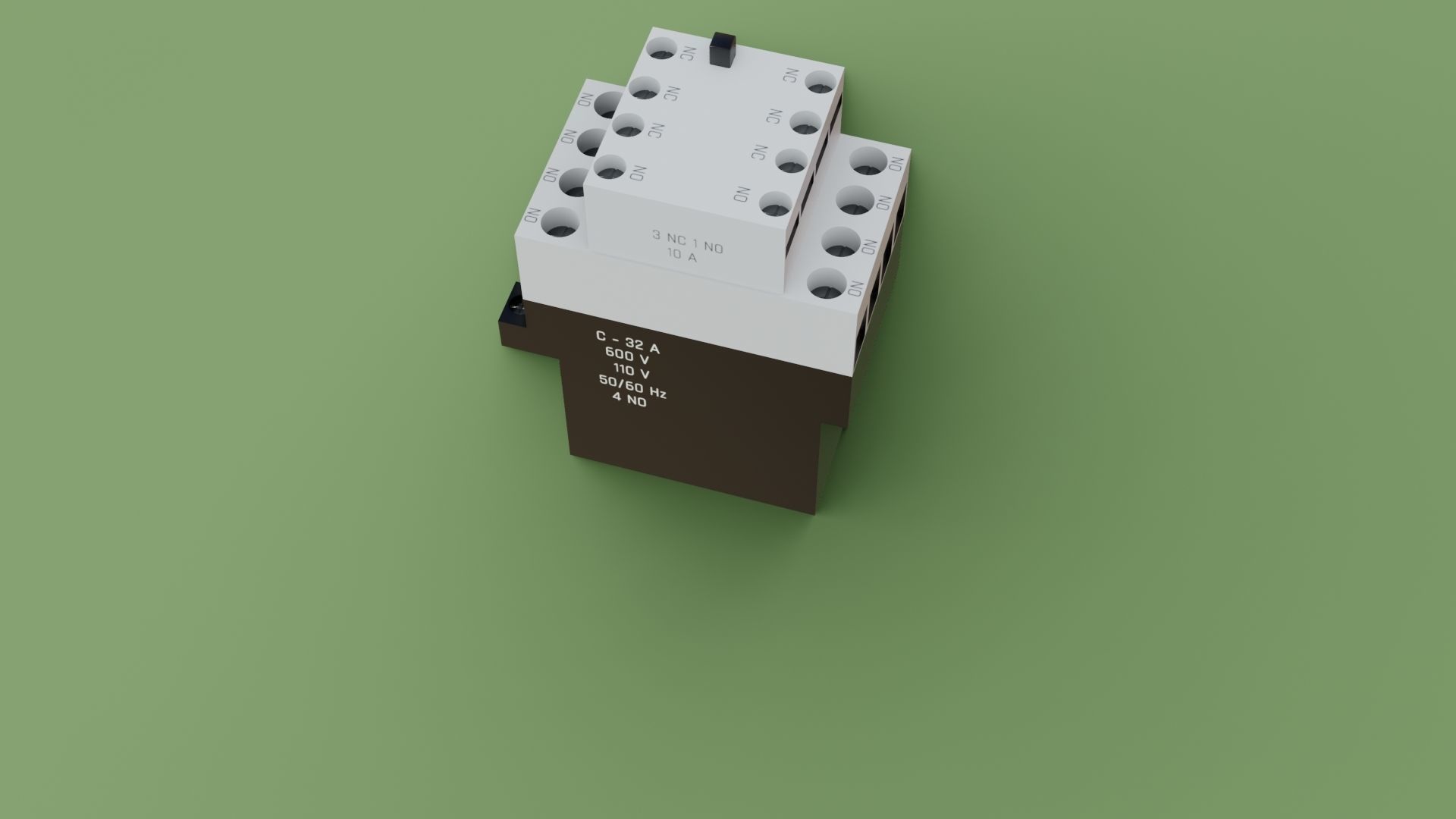 Contactor 3D model electrical switch Low-poly 3D model_26