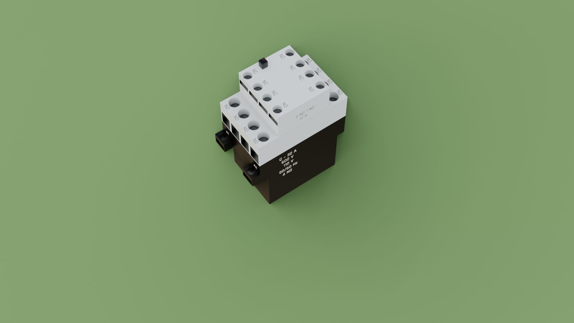 Contactor 3D model electrical switch Low-poly 3D model_15