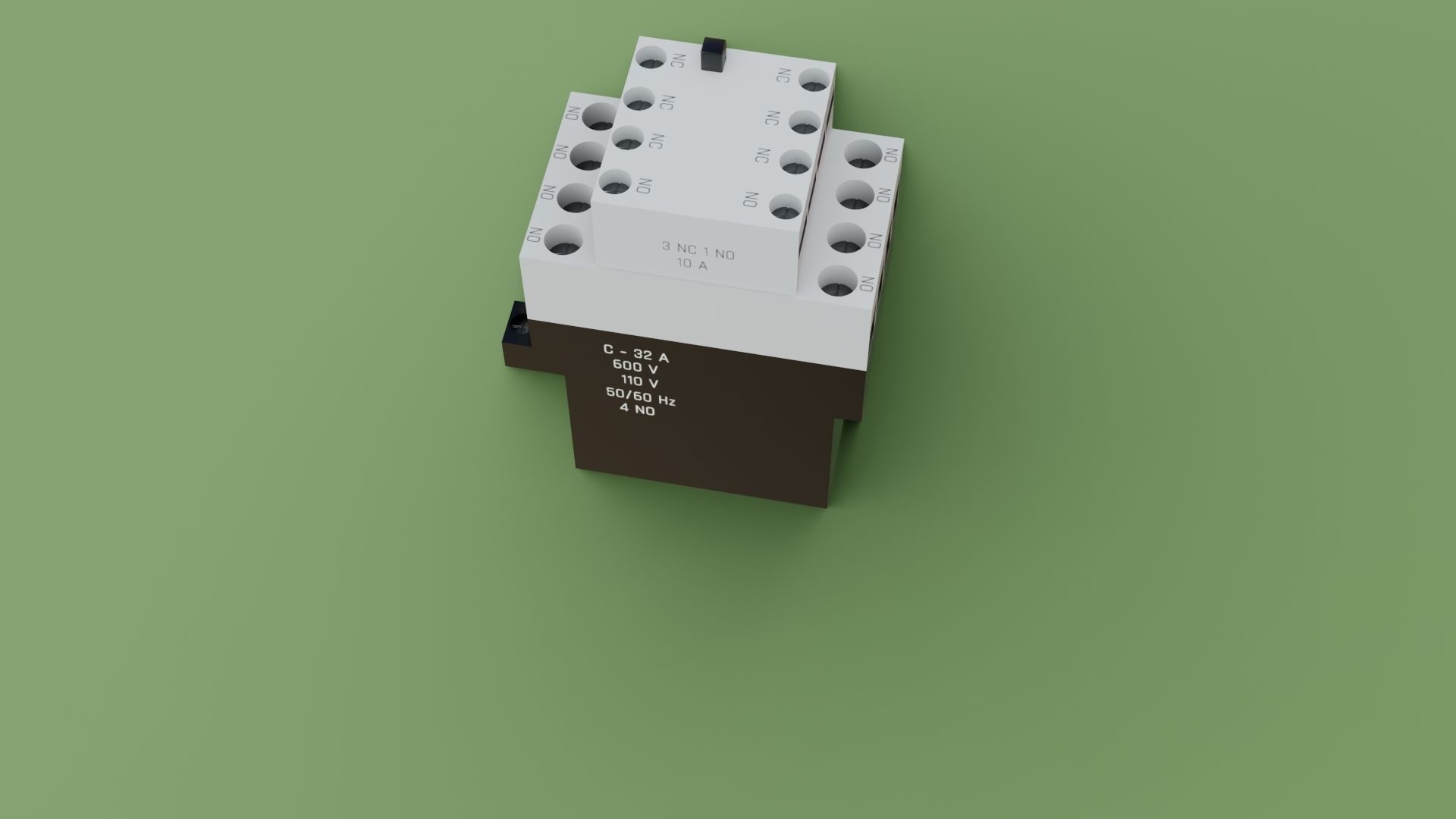 Contactor 3D model electrical switch Low-poly 3D model_25