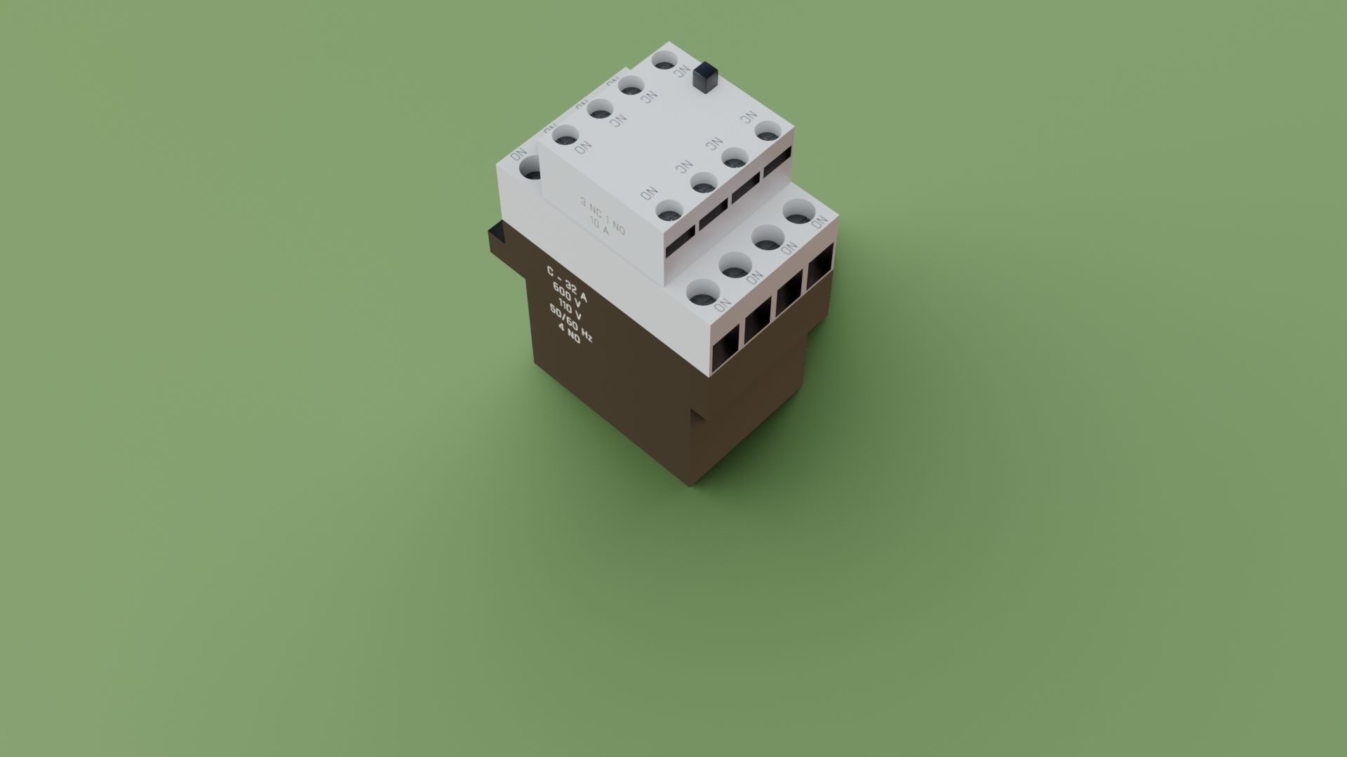 Contactor 3D model electrical switch Low-poly 3D model_31