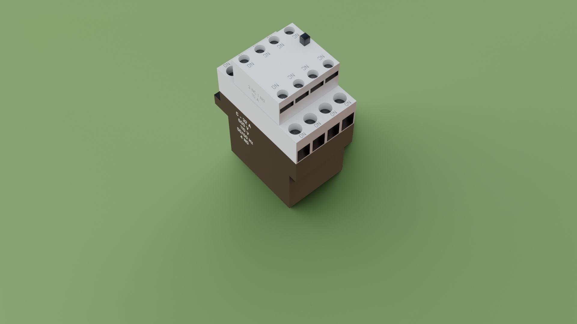 Contactor 3D model electrical switch Low-poly 3D model_32