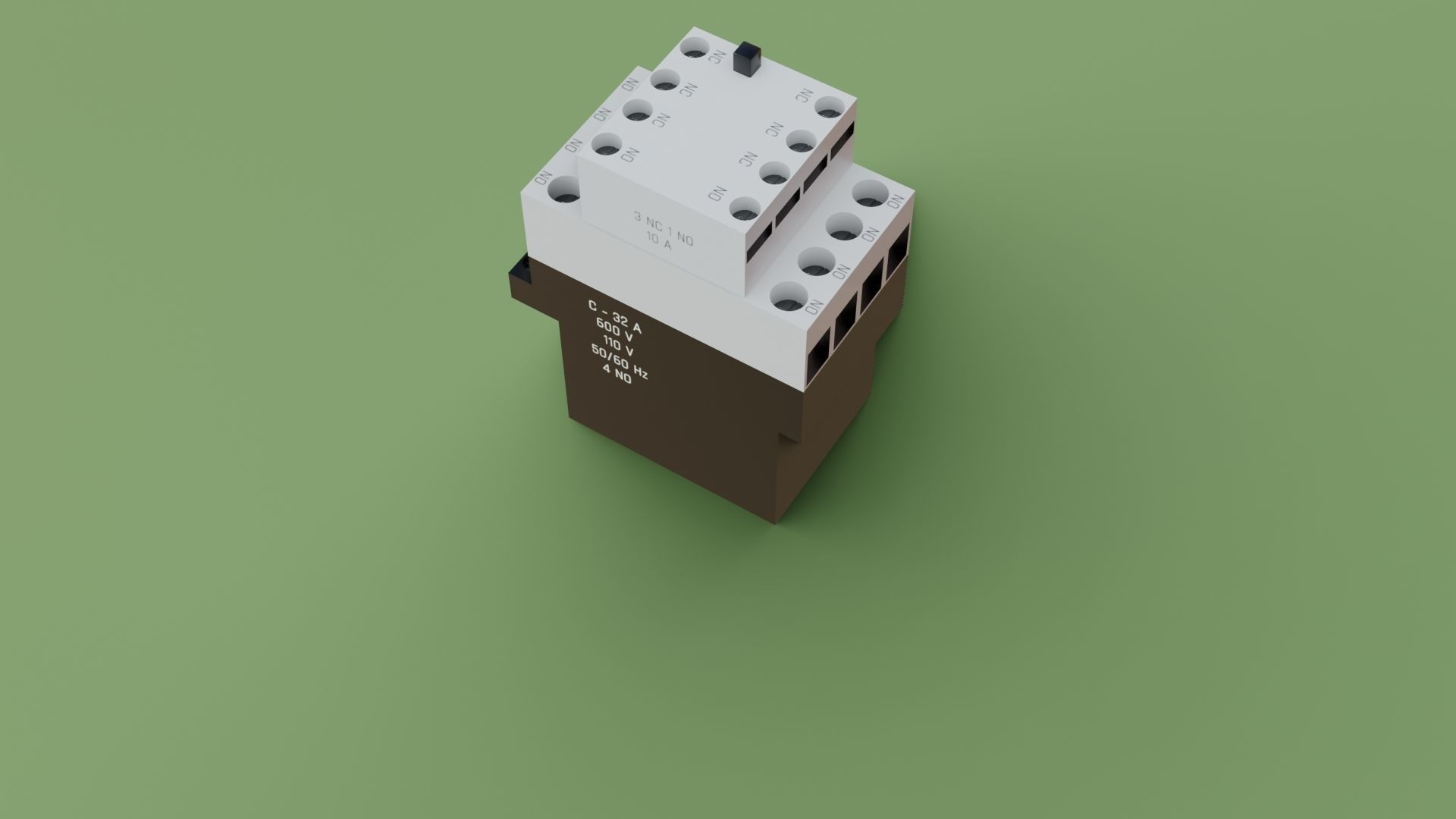 Contactor 3D model electrical switch Low-poly 3D model_29