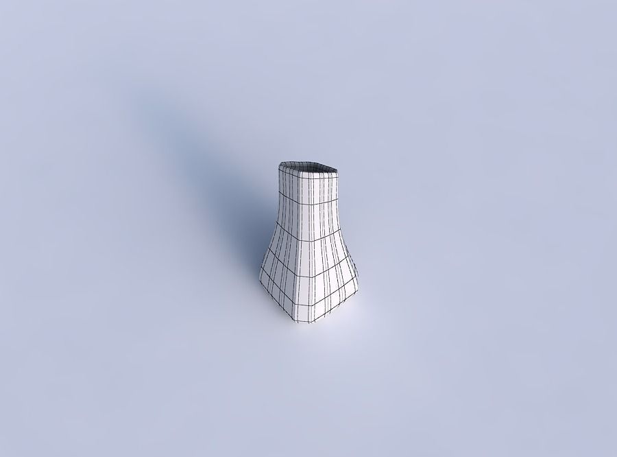 Vase squeezed and bent rectangle 2 with bands uniform vertical 3D print model_6