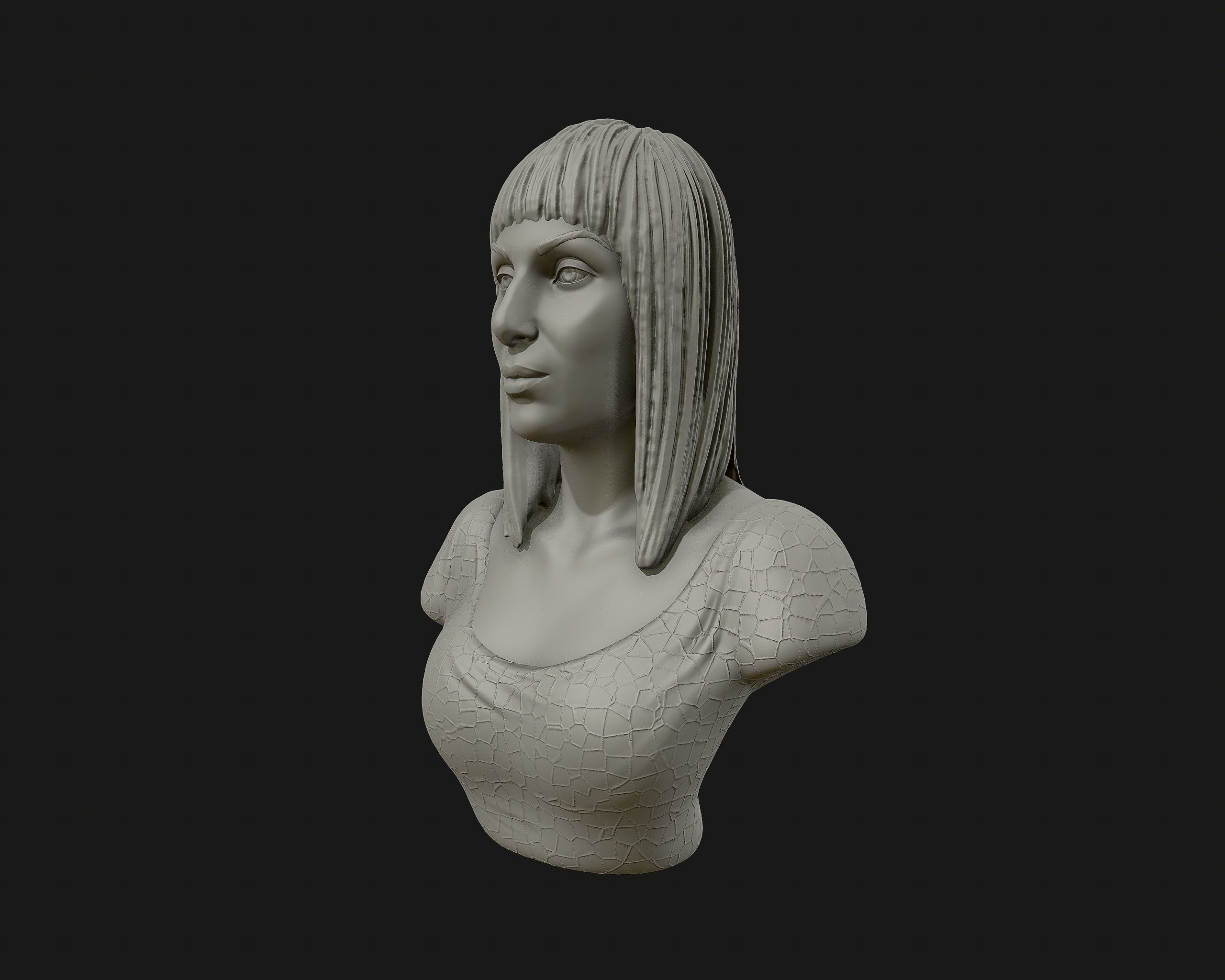 Cher portrait sculpture ready to 3D print 3D print model_8