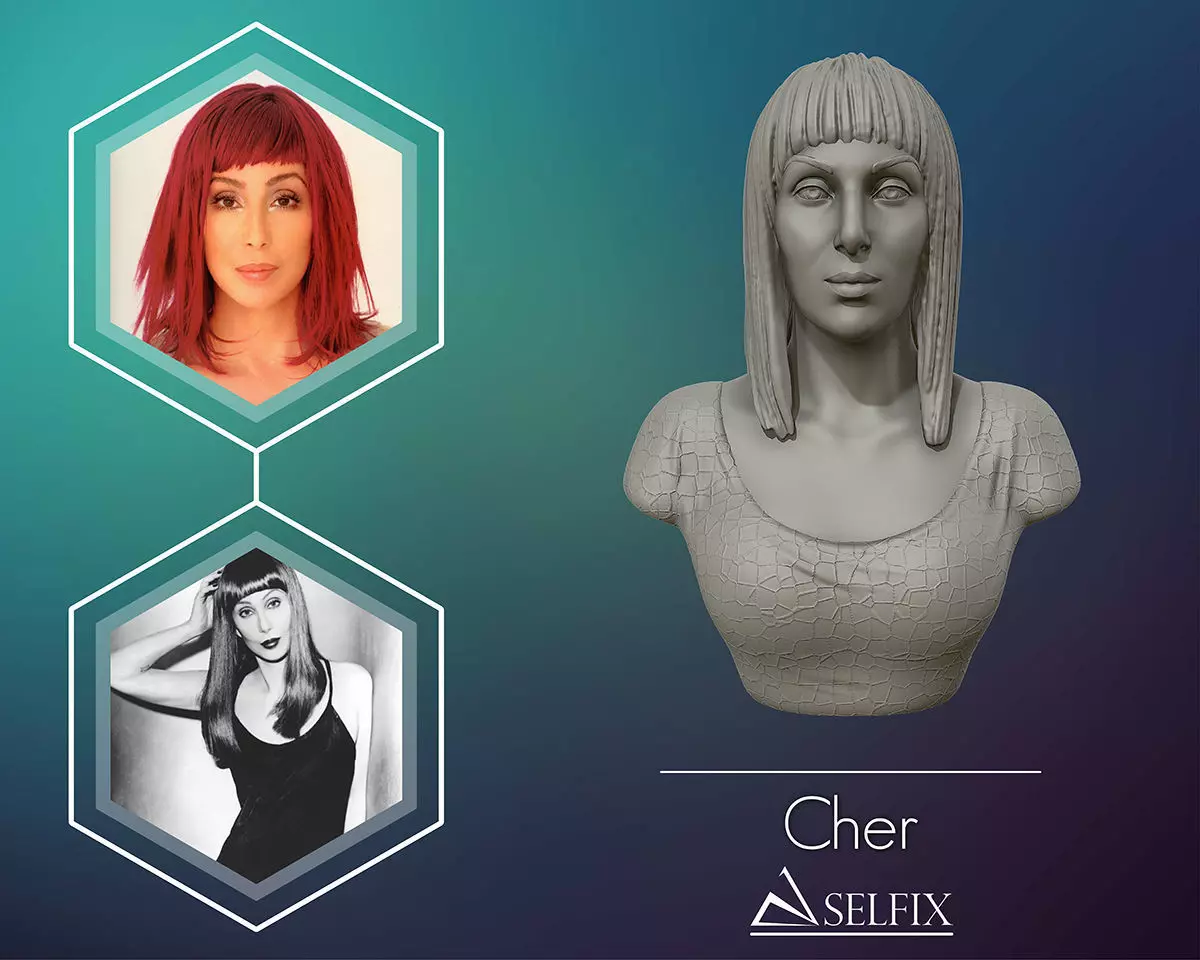 Cher portrait sculpture ready to 3D print 3D print model_0