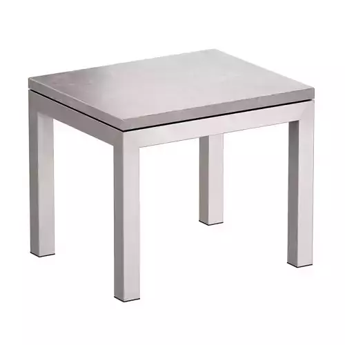 Parsons Grey Marble Top Stainless Steel Base End Table