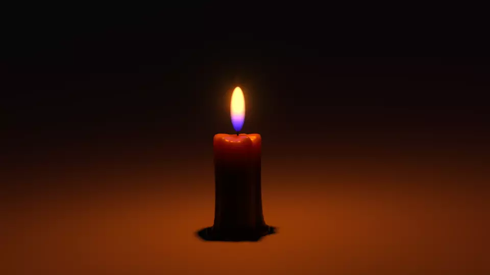 Candle burning Free 3D model_0