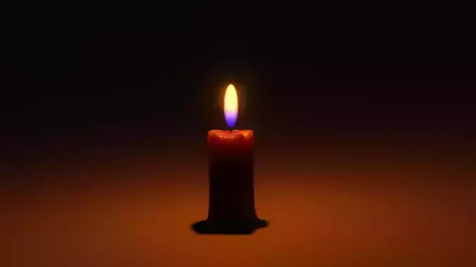 Candle burning Free 3D model