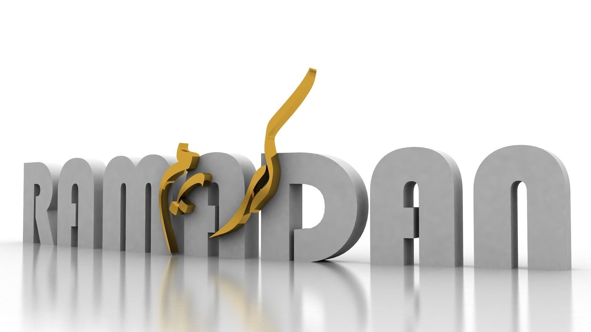 Ramadan 3D Letters  Decoration 3D model_1